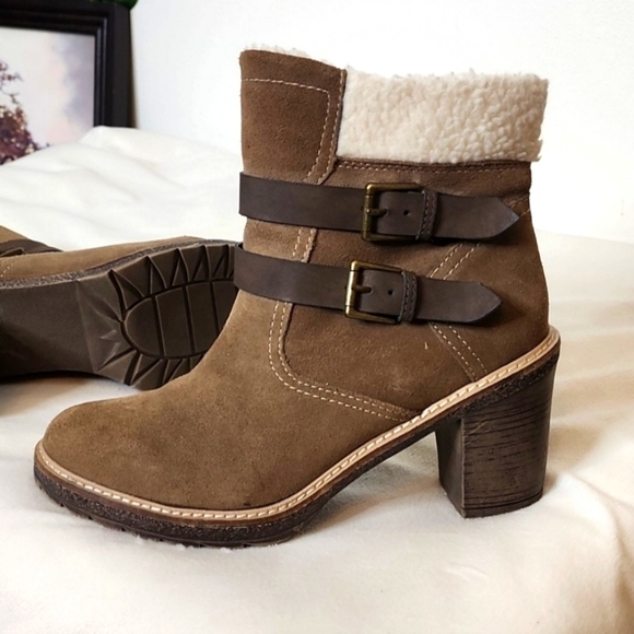 White Mountain Shoes - NEW White Mountain Rialto Joker II Brown Suede Chunky Chastity Boots Sherpa Warm